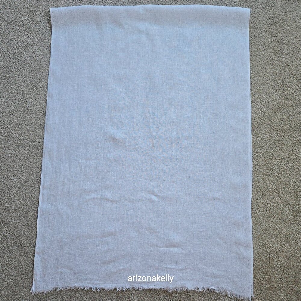 Perfect White Linen Scarf - Picture 2 of 8